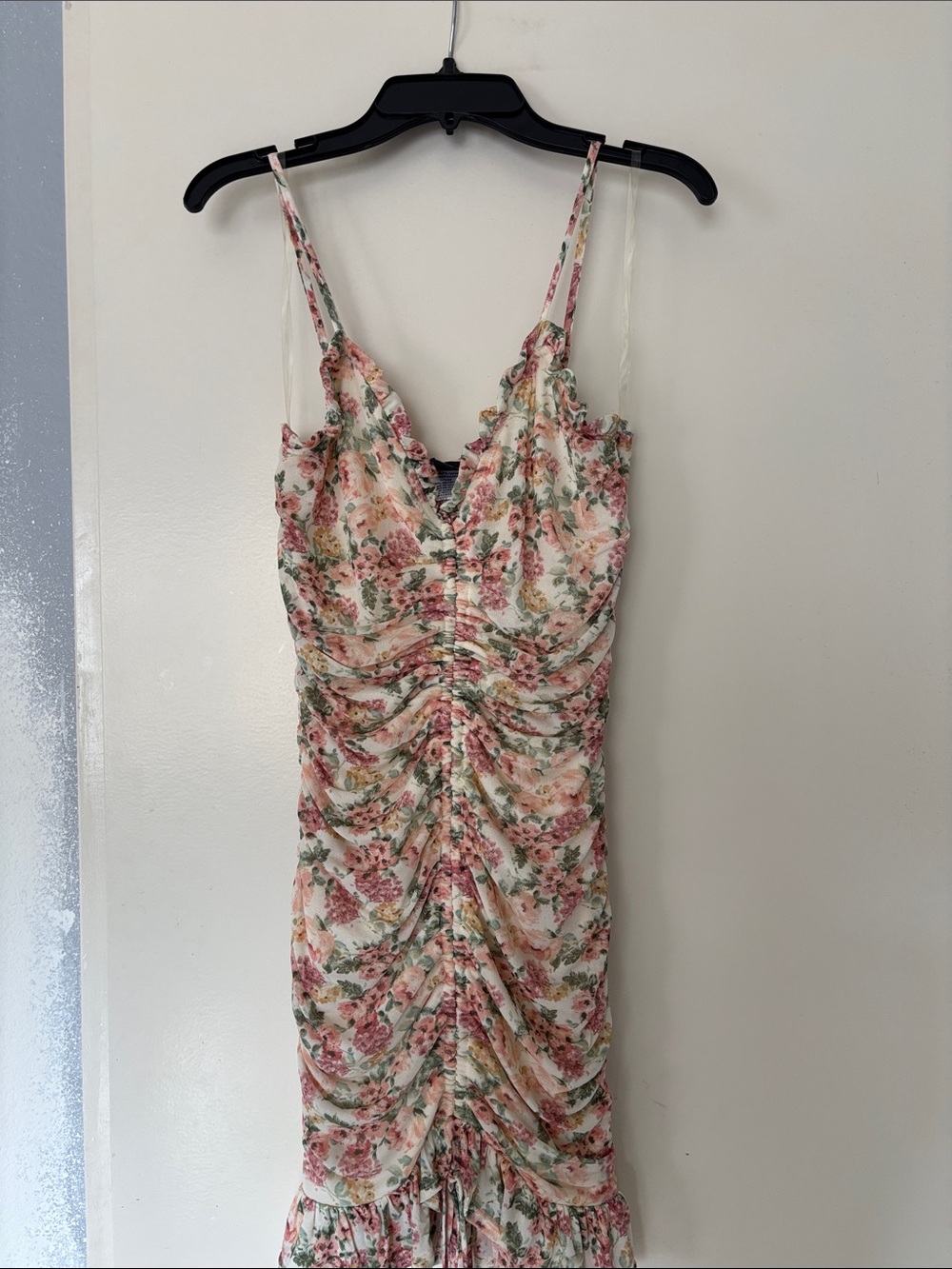 Windsor Pink Floral Ruched Midi Dress